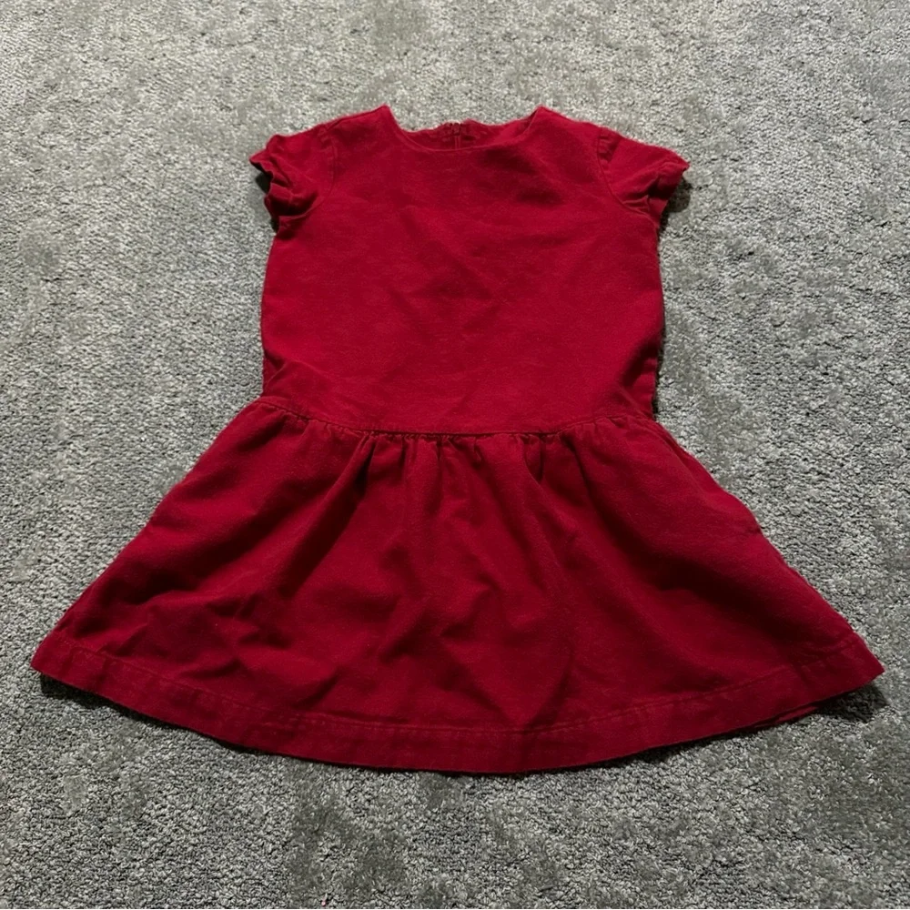 Primary 100% cotton red sleeveless kids dress size 4 - 5 4t‎ 5t great condition